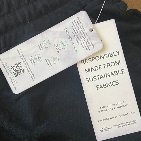 Threads 4 Thought NWT Black Modal Terry Knit Short - Picture 6 of 6